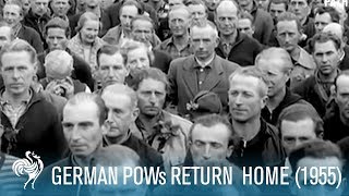 WWII German Prisoners Return Home 1955  British Pathé [upl. by Haliehs610]