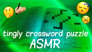 ASMR 💚Crossword Puzzle💚 Closeup Whispering amp Fluffy Mic Massage pt 1 [upl. by Blackburn]