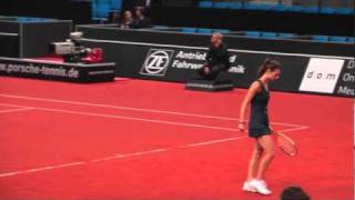 Tsvetana Pironkova vs Marion Bartoli return amp service game  Porsche Tennis Grand Prix 2011 [upl. by Phaidra]