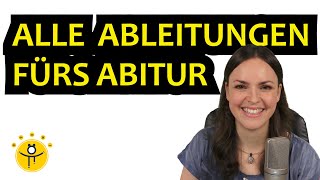 Mathe ABI Zusammenfassung ABLEITUNGEN – Alle Ableitungsregeln Abitur [upl. by Htiek]