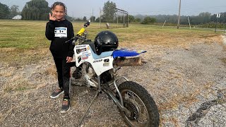 Teaching my 6 year old son Noxx how to ride a pit bikedirt bike [upl. by Nessim]