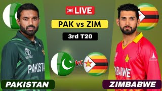 Pakistan vs Zimbabwe Live  3rd T20  PAK vs ZIM Live  Scores amp Commentary cricketlive [upl. by Byrne133]