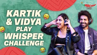 Kartik Aaryan amp Vidya Balan play Whisper Challenge 😂  Bhool Bhulaiyaa 3  Gaurav  Mirchi Plus [upl. by Gobert389]