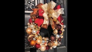 How to make a Ornament wreath with Ornaments and a Hanger [upl. by Itnavart844]