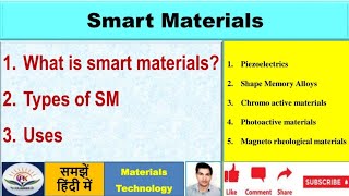 Smart materials  Types of smart material  Uses [upl. by Yarahs]