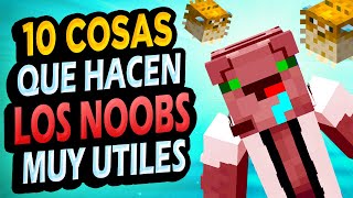 ✅ 10 Cosas de Noobs ÚTILES en Minecraft 3 [upl. by Kred637]