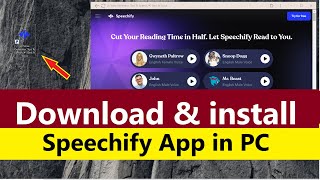 How to download and install speechify app in PC  Download speechify for pc windows 10 [upl. by Tteltrab]