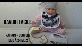 DIY 118 Bavoir bébé de 024 mois Patron et couture en un clin dœil Cadeau naissance Facile [upl. by Ajnin]