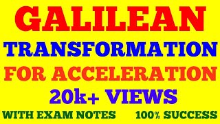 GALILEAN TRANSFORMATION EQUATION FOR ACCELERATION  ACCELERATION TRANSFORMATION EQUATIONS  NOTES [upl. by Notsruht617]