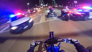 Crazy Police Chase On Dirt Bikes COPS BLOCK OFF HIGHWAY [upl. by Yerggoeg]