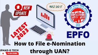 How to Add Nominee  eNomination in pf Account online 2023  eNomination Process in EPFO portal [upl. by Maryann390]