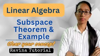 Subspace  Vector Space  Linear Algebra [upl. by Nathanil]