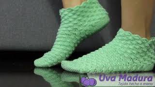 🧶CALCETINES a CROCHET EL TUTORIAL en Uva Madura Crochet [upl. by Zacek]