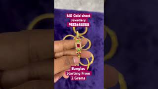 MG Gold sheet Jewellery  Bangles Starting From 2 Grams goldjewellery jewellery vijayawada [upl. by Carn396]