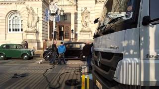 Foyles War being filmed at the Pier Head Liverpool  09th March 2014 [upl. by Maclaine]