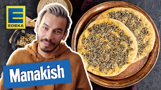 Manakish mit Za‘atar Rezept  Typische arabische Gerichte vegan backen [upl. by Ileane]