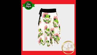 Frog on Lily Pad Short Wrap Skirt at Shell Design Boutique designedbylarissa frogskirt glimmers [upl. by Schuster]