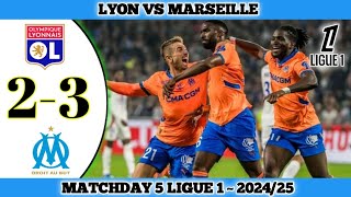 LYON 2 VS 3 MARSEILLE  Matchday 5 Ligue 1  202425 [upl. by Rihaz38]