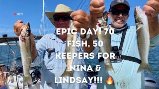 EPIC DAY Over 70 fish 50 keepers for Nina and Lindsay Red hot fishing 🔥🔥 [upl. by Salvadore]