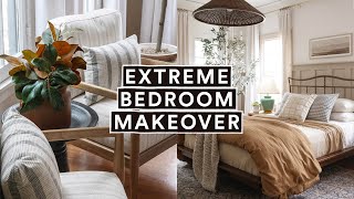 EXTREME BEDROOM MAKEOVER From Start to Finish  Budget Friendly amp DIY [upl. by Sharai666]