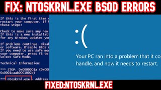 HOW TO FIXED ntoskrnlexe BSOD errors Windows 10 2021 [upl. by Arreyt726]