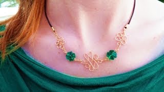 DIY Lucky Celtic Wire Knot Necklace  Cat Fox Designs [upl. by Ahsienek]