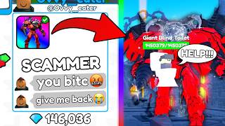 🤣 I SCAMMED a SCAMMER and got DRILLDRAGON and GEMS 💀 ENDLESS and TRADES  Toilet Tower Defense [upl. by Coppock]