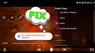 ⚙️▶️This Audio Format EAC3 is not Supported  mx player  Solution  Fix Now [upl. by Norraa417]