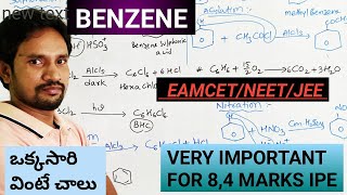 BENZENE PREPARATION AND PROPERTIES IPEEAMCETJEENEETINTER FIRST YAER CHEMISTRY [upl. by Nodnil]