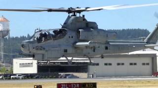 WHISPER QUIET Marine Viper AH1Z amp Venom UH1Y Helicopters at KBFI Seattle [upl. by Cullen]