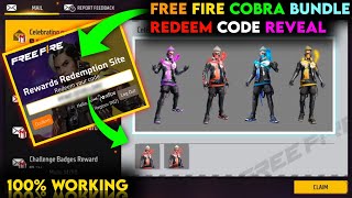 Free Fire Cobra Bundle Redeem Code Reveal  Free Fire Redeem Code Today  Free Redeem Codes FF [upl. by Cirred655]