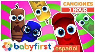 Cinco Crayones Saltando en La Cama  5 Monitos  Musica Para Niños  1 HORA  BabyFirst Español [upl. by Berthoud]