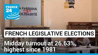 French legislative elections Highest midday turnout in 43 years • FRANCE 24 English [upl. by Kentigerma]