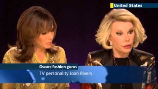 Oscar night fashion Joan Rivers and daughter Melissa offer 2013 Oscars red carpet forecast [upl. by Thebault]