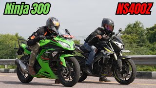 Ninja 300 vs NS400Z Drag Race [upl. by Giule]