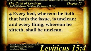 Bible Book 03  Leviticus Chapter 15  The Holy Bible KJV Read Along AudioVideoText [upl. by Vance]