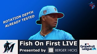 Marlins Opening Day Rotation Set Which Roster Battles are Left  FOF LIVE [upl. by Skiba46]