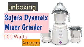 Sujata Dynamix mixer grinder unboxing  900watts I Amazon sujatagrinder [upl. by Adnicaj535]