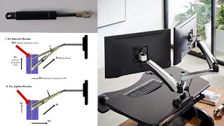 Single Monitor Gas Spring Monitor ArmGas Spring Dual Monitor StandStandGas Spring Arm Adjustment [upl. by Mira762]