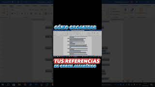 cómo ordenar tus referencias en word [upl. by Nallad]