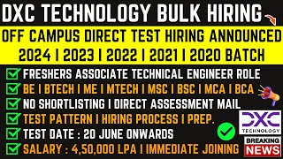 🔥Finally DXC Technology Biggest Freshers Bulk Hiring Announced For 2024  20232020 Batch Dont Miss [upl. by Merrel]