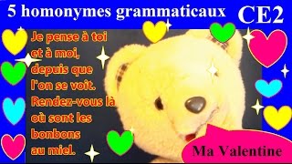 5 homonymes grammaticaux au ce2  Lettre pour la Saint Valentin [upl. by Genesia572]