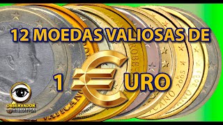 12 MOEDAS DE 1 EURO RARAS E VALIOSAS [upl. by Schilling689]