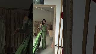 Green sequin Dress with Ruffle prom promdress eveninggown greendresses fashion [upl. by Ungley]