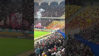 Torte aruncate de galeria Rapidului in T2 shorts reels youtubeshorts ultras superliga fcsb [upl. by Haneen30]