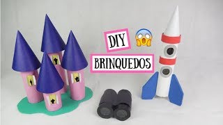 Como fazer brinquedos incríveis com rolo de papel foguete castelo e binóculo 2 Por Pricity [upl. by Suoirad]