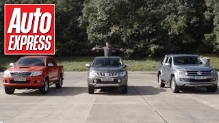 Mitsubishi L200 Triton vs Toyota HiLux vs VW Amarok  drag race [upl. by Recha]