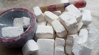 White soft crispy gym chalk blocks crushing  satisfying  ASMR [upl. by Erotavlas661]