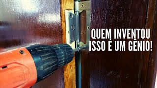 Como cavar porta para instalar dobradiça com formão SIMPLES [upl. by Ramsay]