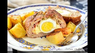 Polpettone farcito al forno alla siciliana buonissimo  Sicilian baked meatloaf [upl. by Madalena468]